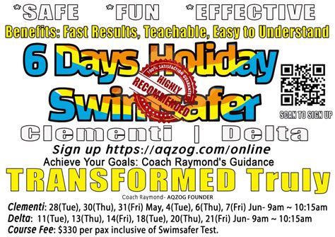 Holiday Swimsafer Program Aqzog Swim School Singapore