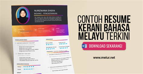 Download Contoh Resume Kerani Bahasa Melayu 2022