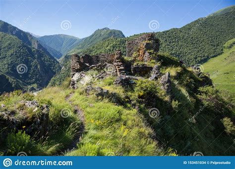 Mutso Ruins Of Mutso Village In Khevsureti Region Georgia Caucasus