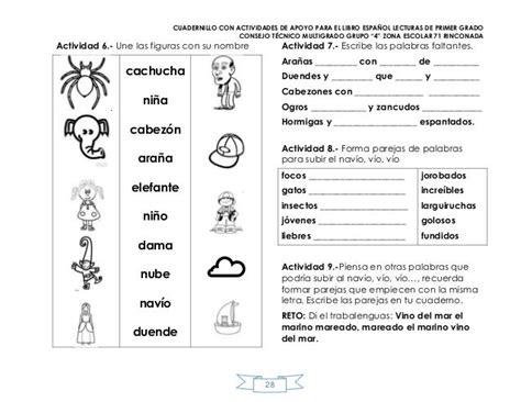 Palabras En Espanol Para Ninos De Primer Grado Silabicos Alfabeticos