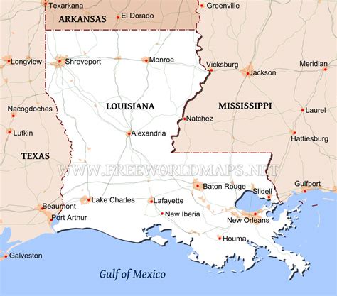 Map Showing Cities In Louisiana Iucn Water