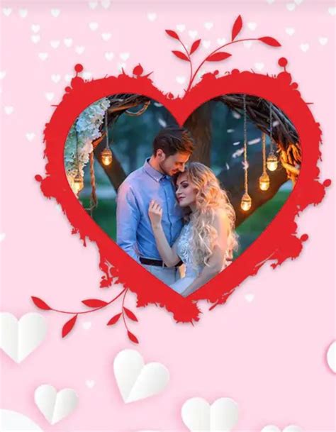 Set Your Picture In Valentines Photo Frame And Share With Your Loves