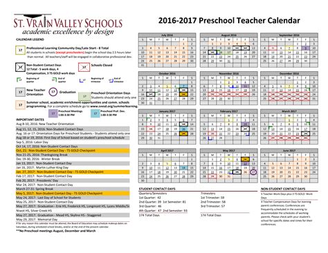 Preschool Teacher Calendar Templates At