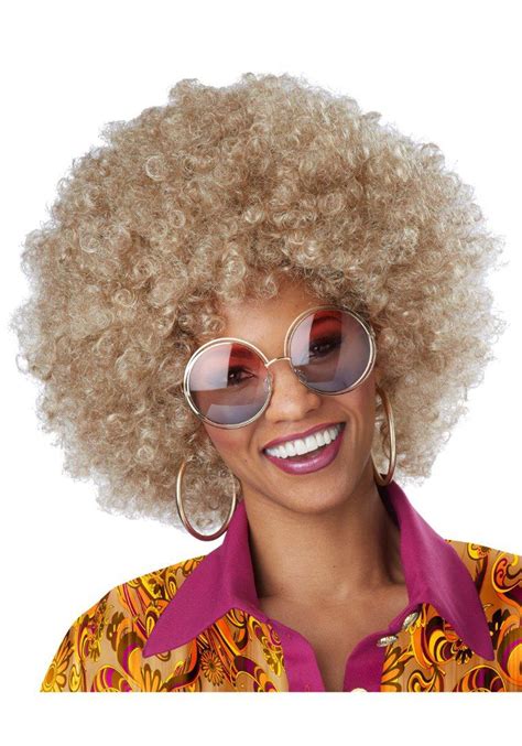 W448 Bloinde Foxy Lady Adult Costume Wig 60s 70s Disco Dance Afro Retro