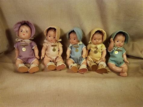 Original Dionne Quintuplet Doll Set By Madame Alexander Original