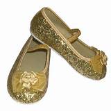 Photos of Gold Glitter Flower Girl Shoes