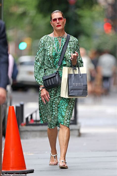 Brooke Shields Exudes Sophistication In Floral Print Green Dress