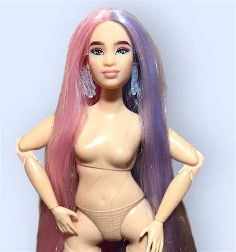 Nude Barbie Extra Doll Made To Move Hybrid Body Asian Long Hair Pink Curvy Picclick