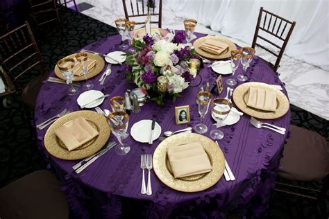 Purple And Gold Tablescape Add An Elaborate Centrepiece In Jewel Tones