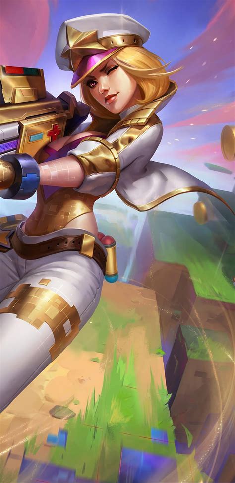 Wearing The Prestigious Colors Of White And Gold Arcade Caitlyn Prestige Edition Skin Is