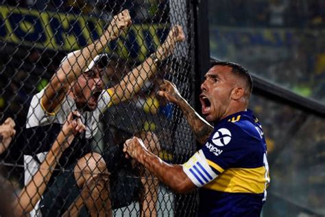 Carlos Tevez Of Boca Juniors Celebrates After Scoring The First Goal