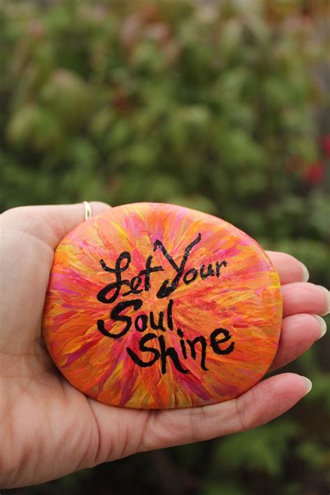 Let Your Soul Shine Hand Painted Rock Meditation Stone Etsy