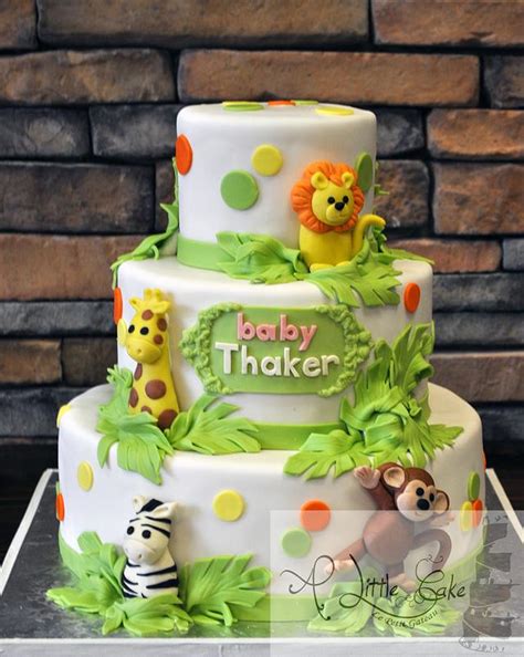 Jungle Themed Baby Shower Cake Decorated Cake By Leo Cakesdecor