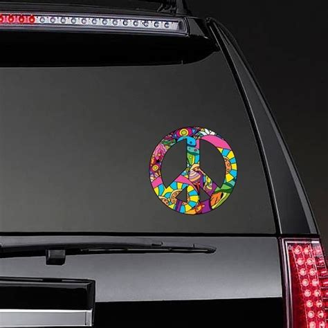 Psychedelic Peace Sign Hippie Sticker