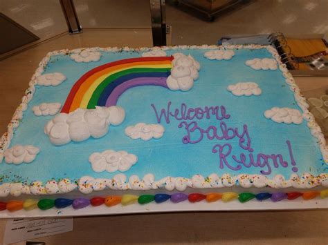Rainbow Baby Shower Sheet Cake Baby Shower Cakes Girl Simple Baby