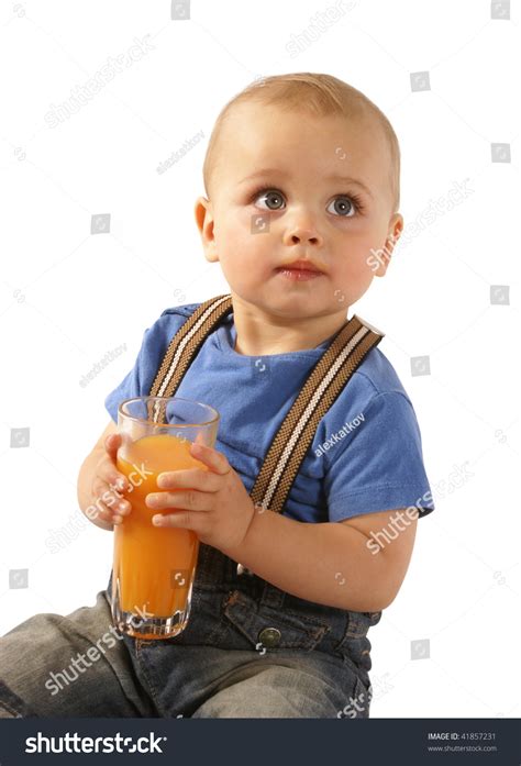 Baby Boy Drinking Juice Stock Photo 41857231 Shutterstock