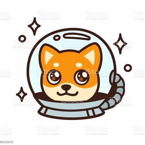 Cute Cartoon Space Dog Stock Illustration Download Image