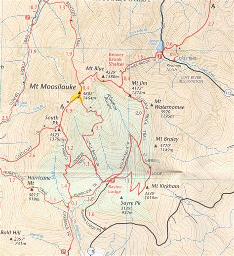 Mount Moosilauke Trail Map