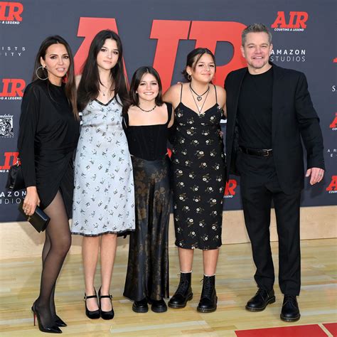 Matt Damon Makes Rare Appearance With 3 Daughters And Wife Luciana