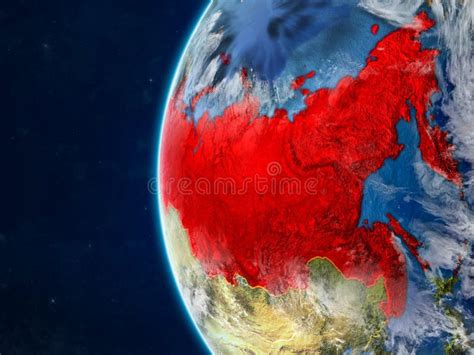 Russia On Globe From Space Stock Illustration Illustration Of