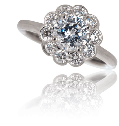 Custom Daisy Diamond Engagement Ring - Keezing Kreations