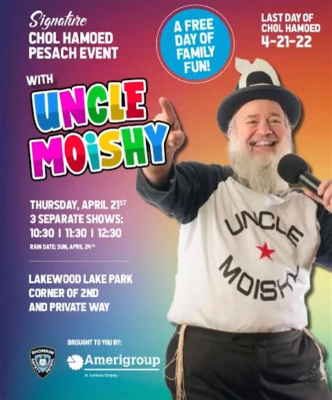 Thursday Free Uncle Moishy Show In Lakewood The Lakewood Scoop
