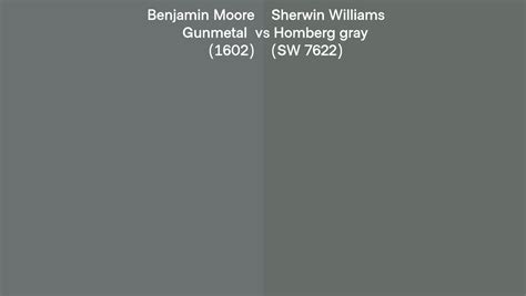 Benjamin Moore Gunmetal 1602 Vs Sherwin Williams Homberg Gray Sw