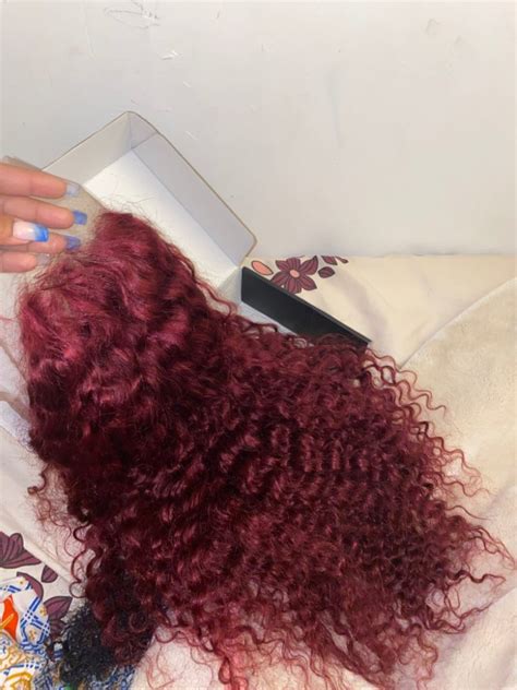 Burgunday Color Curly Wigs Lace Frontal Wigs Brazilian Lace Front Human Hair Wigs 99j Colored