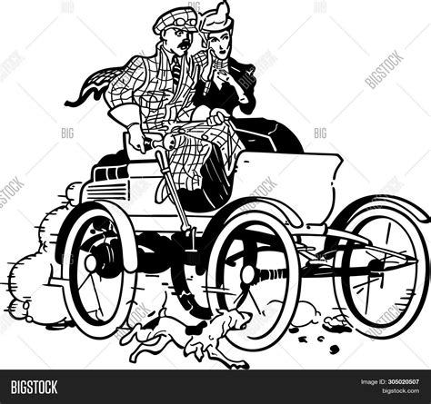 Couple Vintage Car - Vector & Photo (Free Trial) | Bigstock