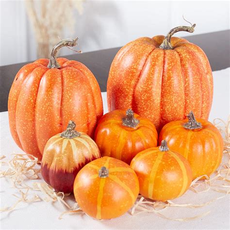 Assorted Artificial Pumpkins Fall And Halloween Primitive Decor