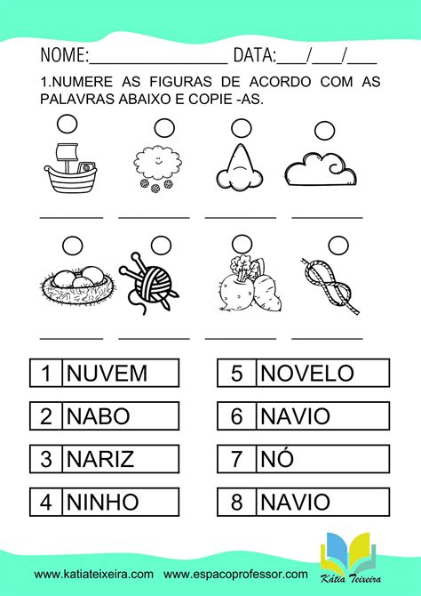 Atividades De Português 1º Ano Alfabetização Letra N A8b