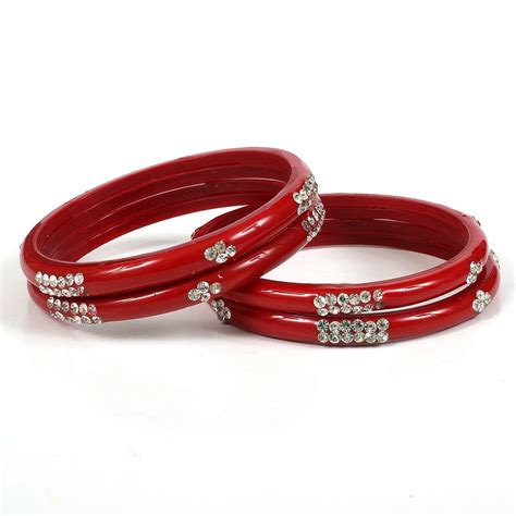 buy jp bangles red glass bangle set for women set of 4 size 2 6 vmsg2 6r online at low