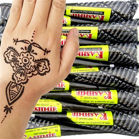 12pcs Kashmir Indian Most Black Henna Tattoo Paste Coneshand Finger