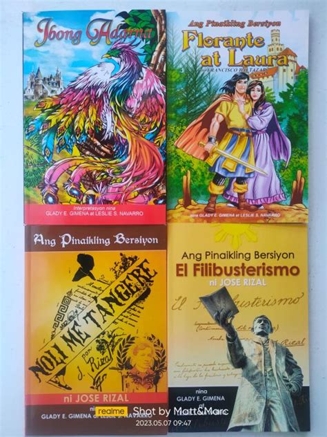 High School Books Ibong Adarna Florante At Laura Noli Me Tangere El Filibusterismo