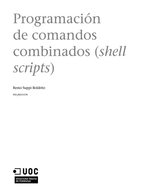 Pdf De Programación Programación De Comandos Combinados Shell Scripts