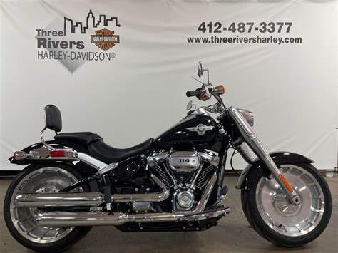 Pre Owned 2018 Harley Davidson® Flfbs Fat Boy® 114 Vivid Black For Sale