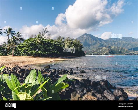 Princeville Resort Beach Kauai Stock Photo Alamy