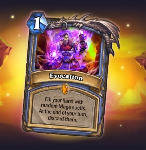 New Card Evocation Legendary Mage Spell Hearthstone