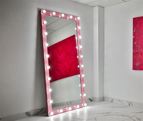 Dressing Hollywood Mirror 85 X 40 In Pink