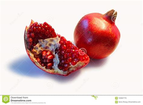 Fruta Roja De La Granada Y Sus Semillas Rojas Imagen De Archivo