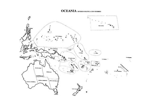 Mapa De Oceanía Con Nombres Descarga E Imprime