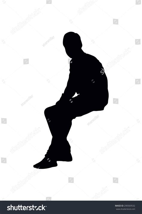 Sitting Boys Silhouette Stock Vector (Royalty Free) 290569532 ...