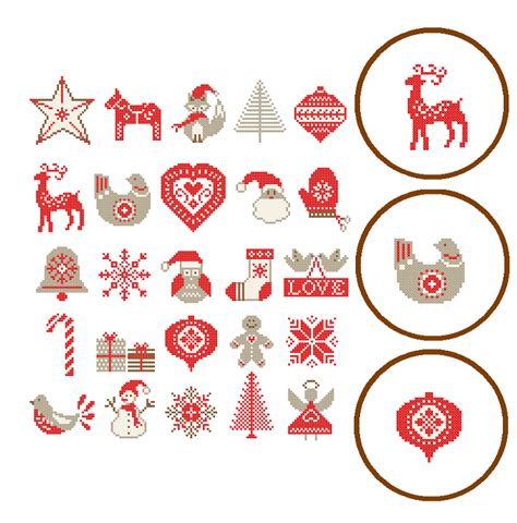 Browse and download free cross stitch patterns. 25 Christmas ornaments cross stitch Modern Christmas Cross ...
