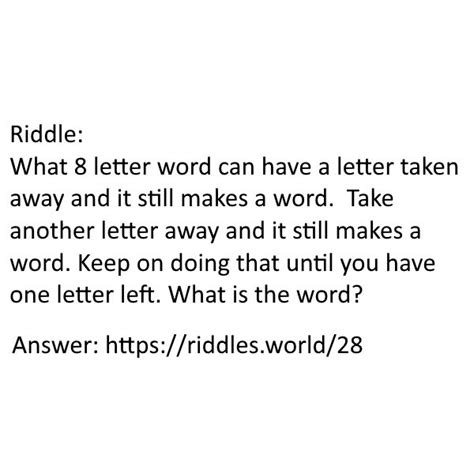 8 Letter Word Riddle
