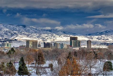 City Of Boise Idaho Winter Snow Covered Town Of Boise Idah Flickr