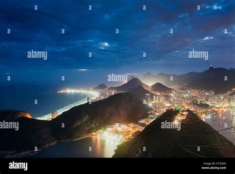 Aerial View Of Rio De Janeiro At Night Stock Photo Alamy