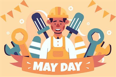 Happy May Day Flat Illustration 8630877 Vector Art At Vecteezy