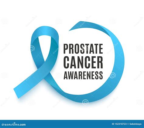 Prostate Cancer Awareness Banner With Blue Ribbon Or Loop Realistic