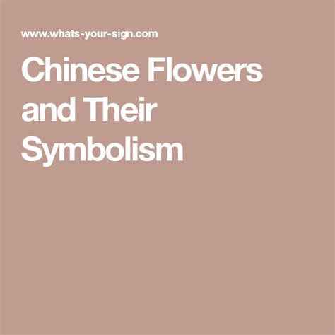 Chinese Flowers And Their Symbolism Chinese Flowers Flowers