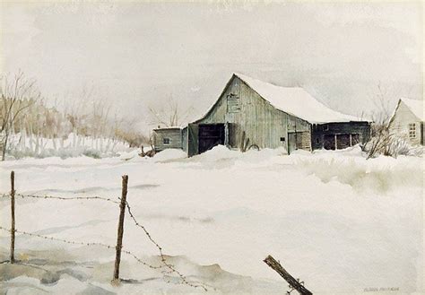 Barn In Winter By Gordon Morrison 38900 Watercolor Barns Farmhouse